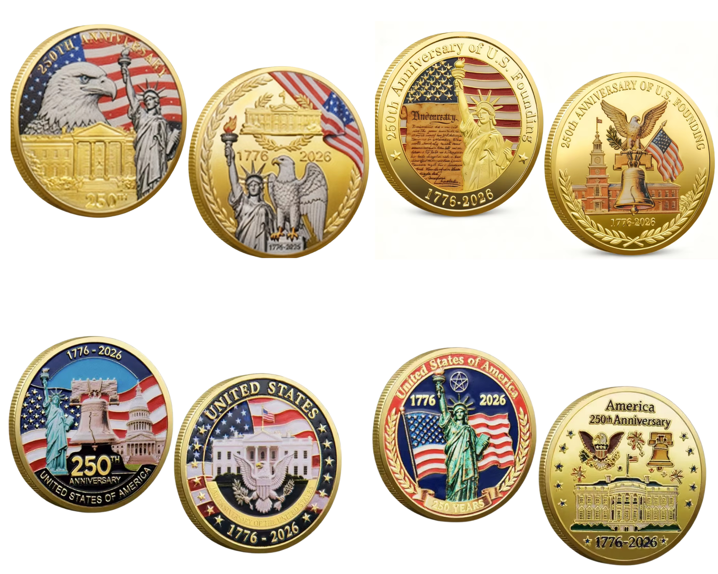 USA 250th Anniversary 4 coin set
