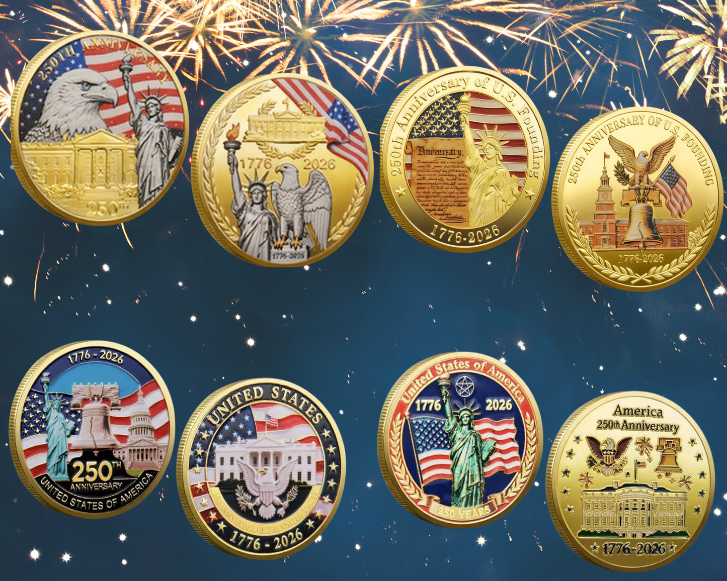 USA 250th Anniversary 4 coin set